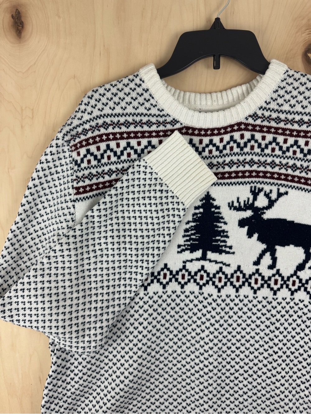 St. John’s Bay Men’s Cotton crewneck Christmas Moose Knit Sweater XL